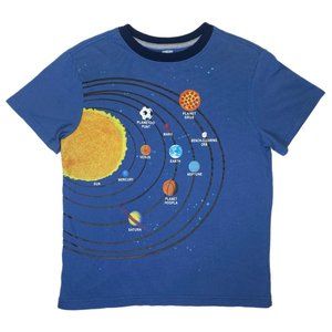 Gymboree Boy's Blue Short Sleeve T-Shirt Planets/Sports Theme